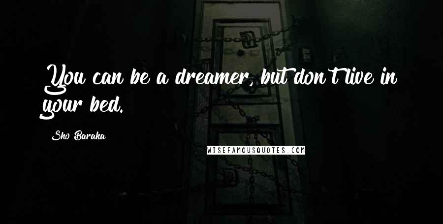 Sho Baraka Quotes: You can be a dreamer, but don't live in your bed.