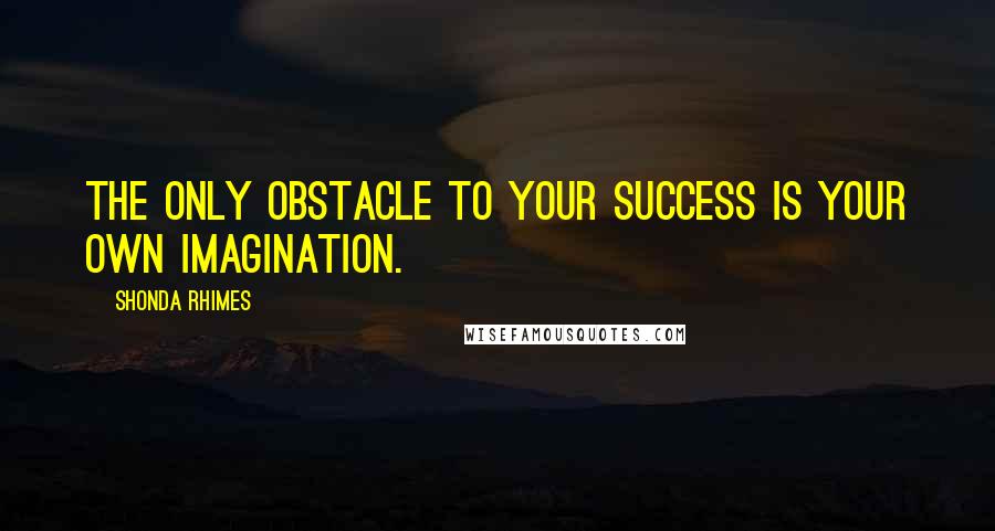 Shonda Rhimes Quotes: The only obstacle to your success is your own imagination.