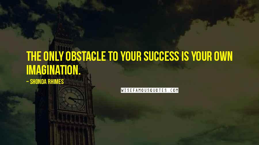Shonda Rhimes Quotes: The only obstacle to your success is your own imagination.