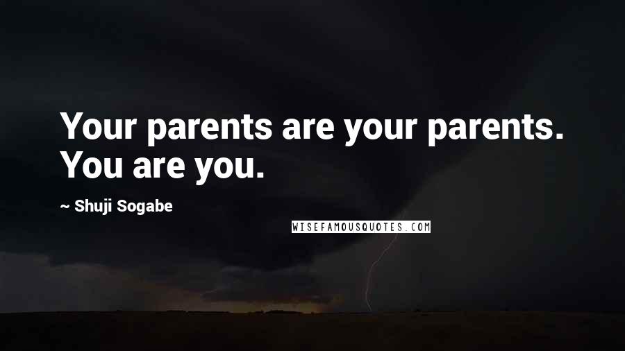 Shuji Sogabe Quotes: Your parents are your parents. You are you.