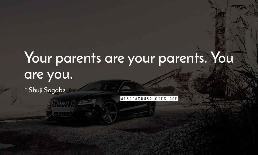 Shuji Sogabe Quotes: Your parents are your parents. You are you.
