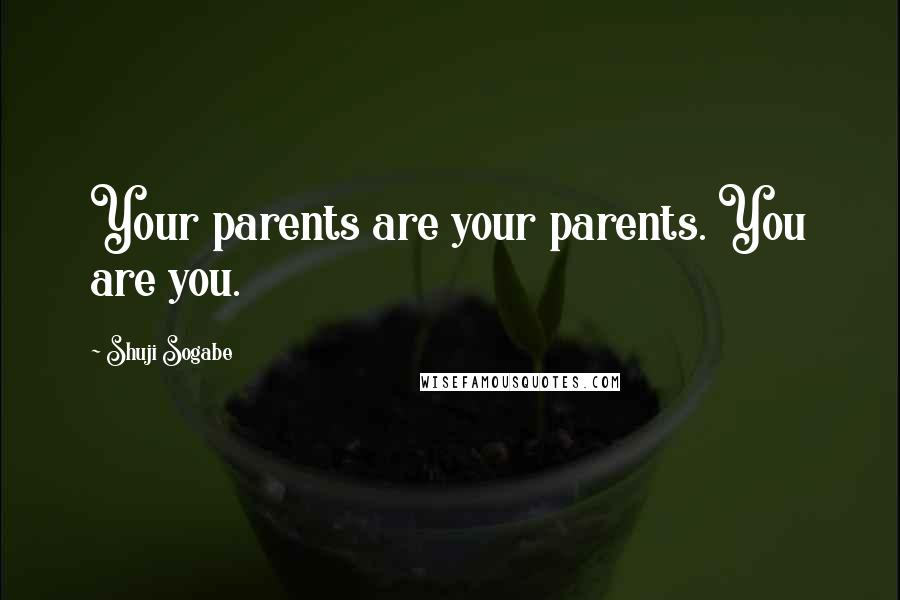 Shuji Sogabe Quotes: Your parents are your parents. You are you.