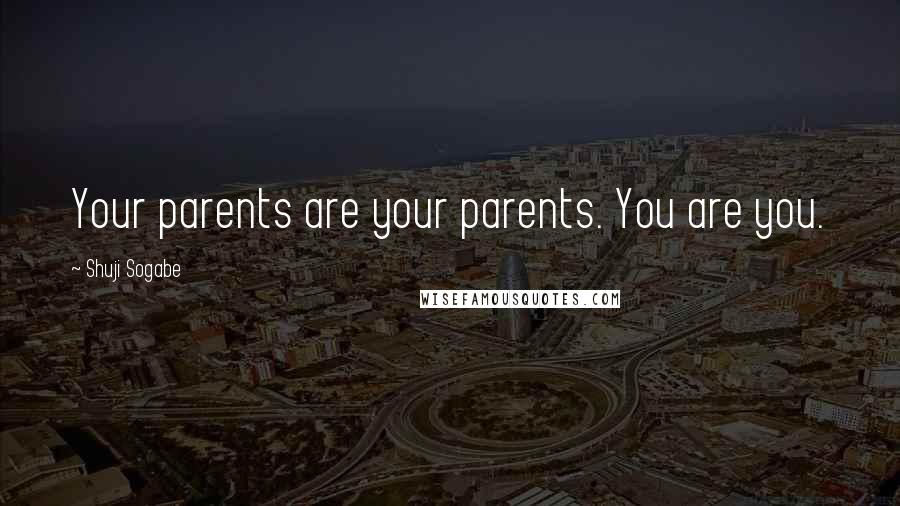 Shuji Sogabe Quotes: Your parents are your parents. You are you.