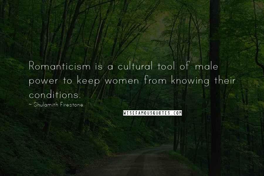 Shulamith Firestone Quotes: Romanticism is a cultural tool of male power to keep women from knowing their conditions.