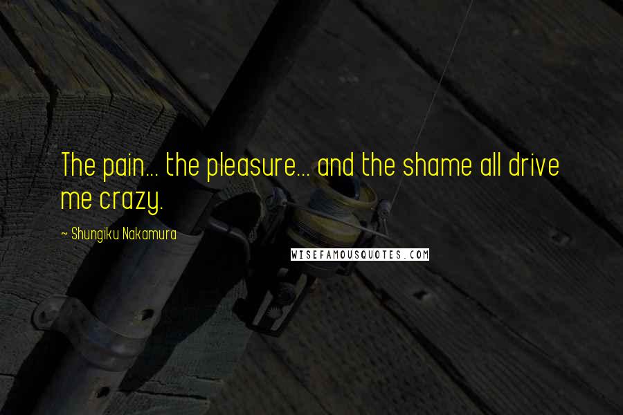 Shungiku Nakamura Quotes: The pain... the pleasure... and the shame all drive me crazy.