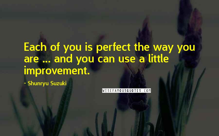 Shunryu Suzuki Quotes: Each of you is perfect the way you are ... and you can use a little improvement.