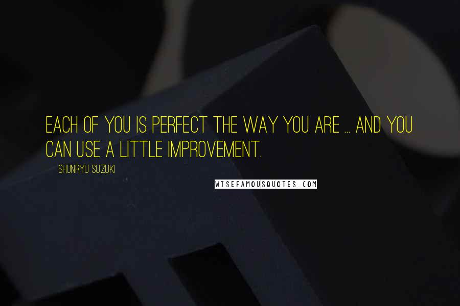 Shunryu Suzuki Quotes: Each of you is perfect the way you are ... and you can use a little improvement.