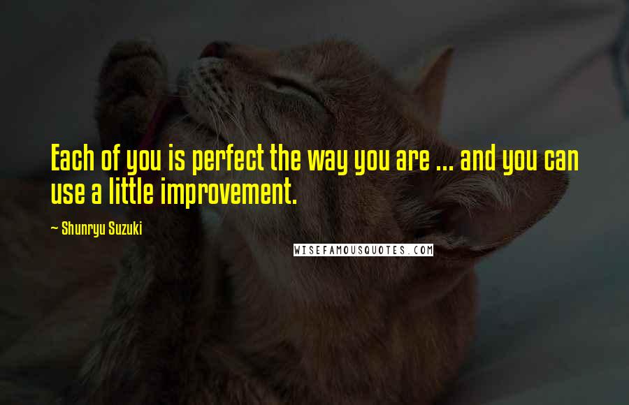 Shunryu Suzuki Quotes: Each of you is perfect the way you are ... and you can use a little improvement.