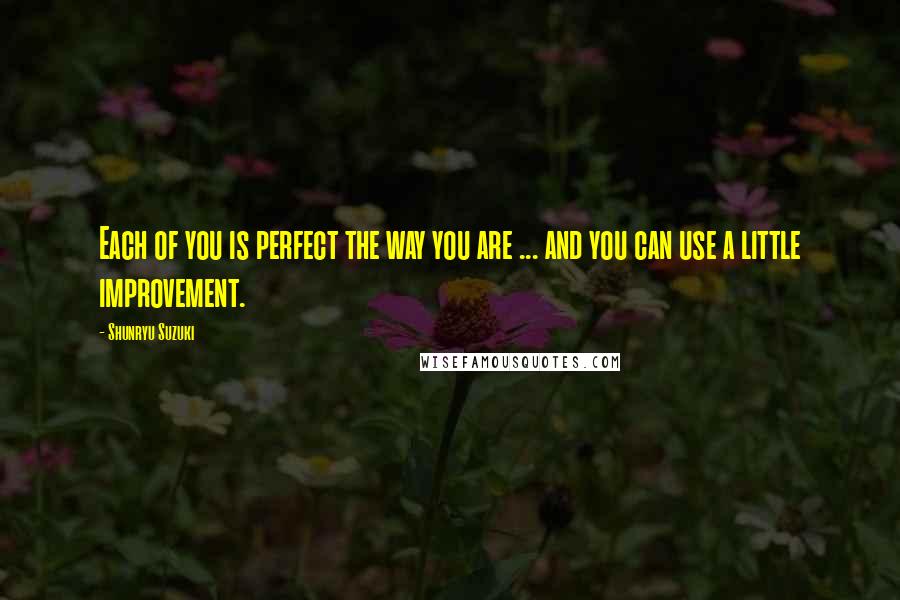 Shunryu Suzuki Quotes: Each of you is perfect the way you are ... and you can use a little improvement.