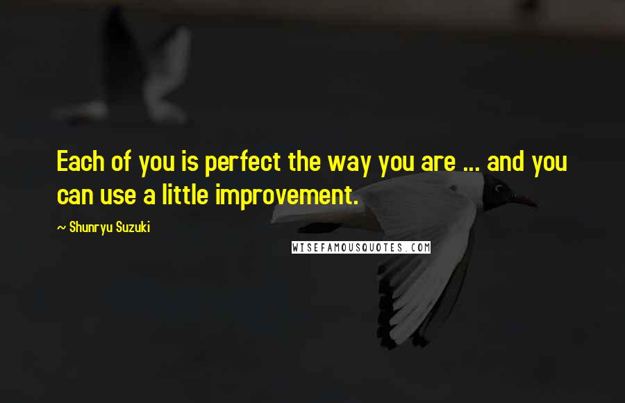 Shunryu Suzuki Quotes: Each of you is perfect the way you are ... and you can use a little improvement.