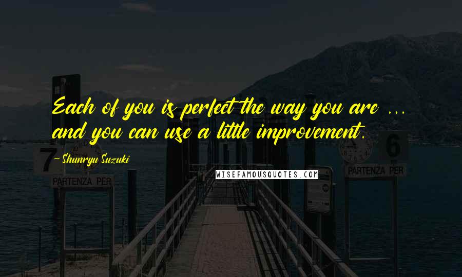 Shunryu Suzuki Quotes: Each of you is perfect the way you are ... and you can use a little improvement.