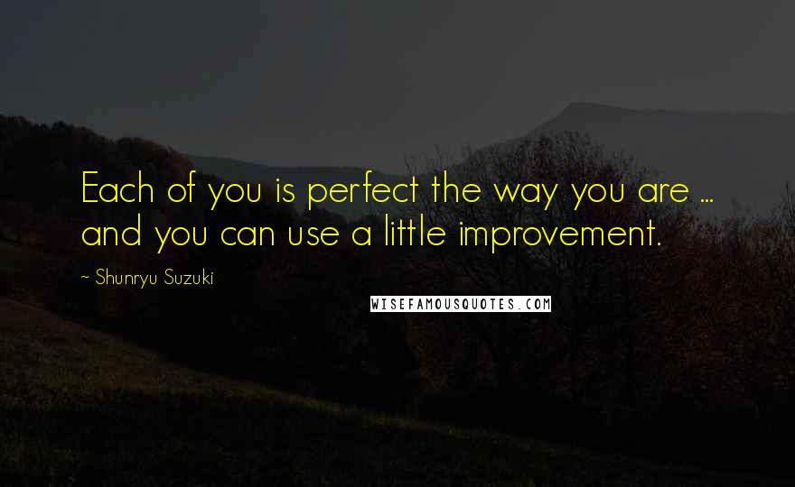 Shunryu Suzuki Quotes: Each of you is perfect the way you are ... and you can use a little improvement.