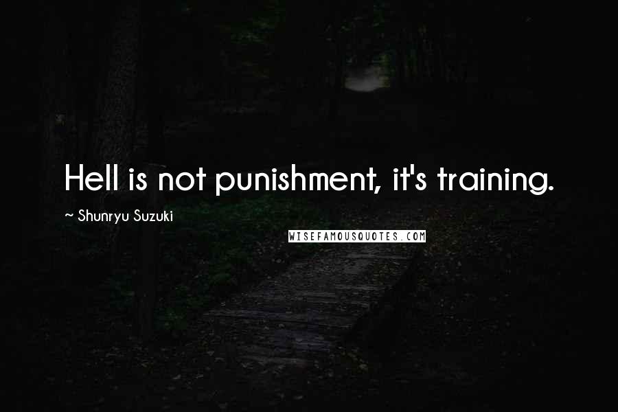 Shunryu Suzuki Quotes: Hell is not punishment, it's training.
