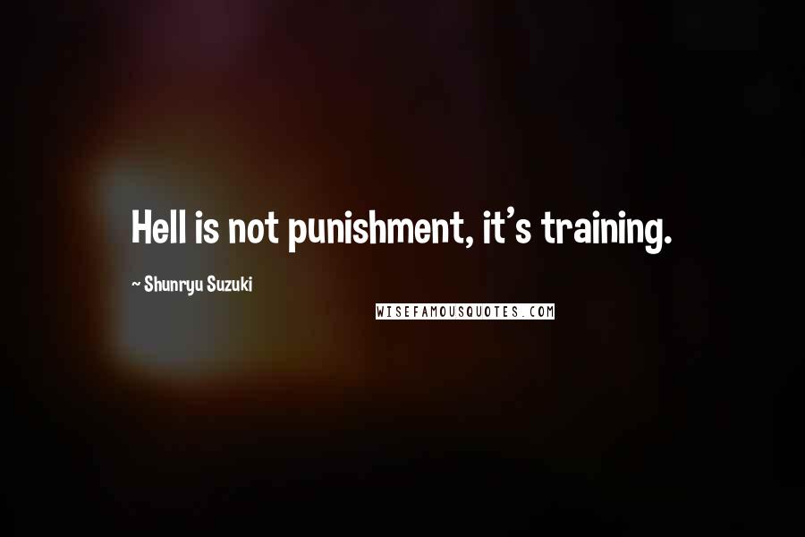 Shunryu Suzuki Quotes: Hell is not punishment, it's training.