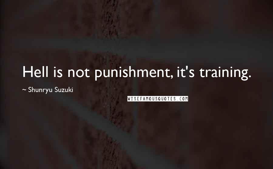 Shunryu Suzuki Quotes: Hell is not punishment, it's training.