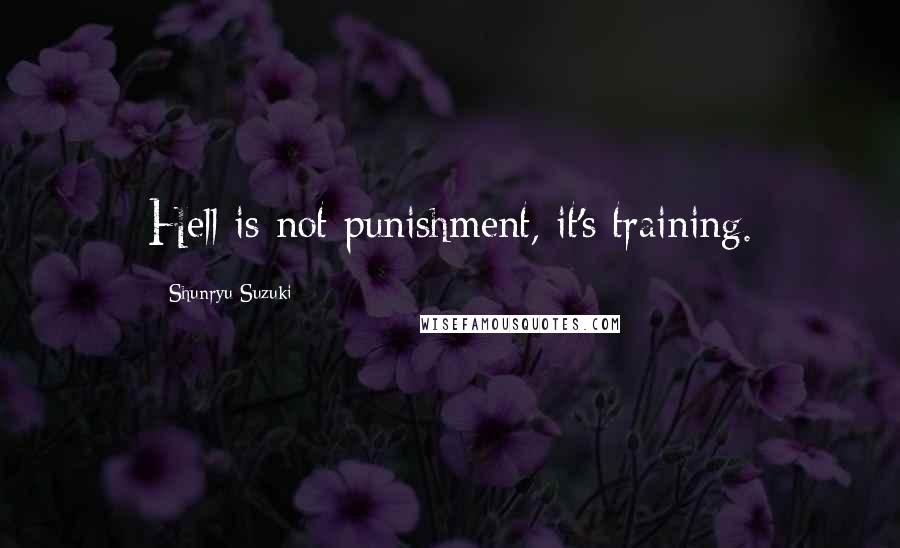 Shunryu Suzuki Quotes: Hell is not punishment, it's training.