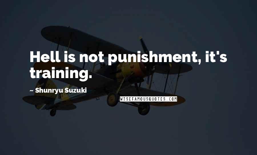 Shunryu Suzuki Quotes: Hell is not punishment, it's training.