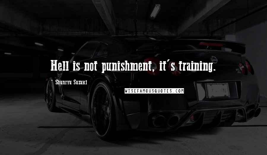 Shunryu Suzuki Quotes: Hell is not punishment, it's training.