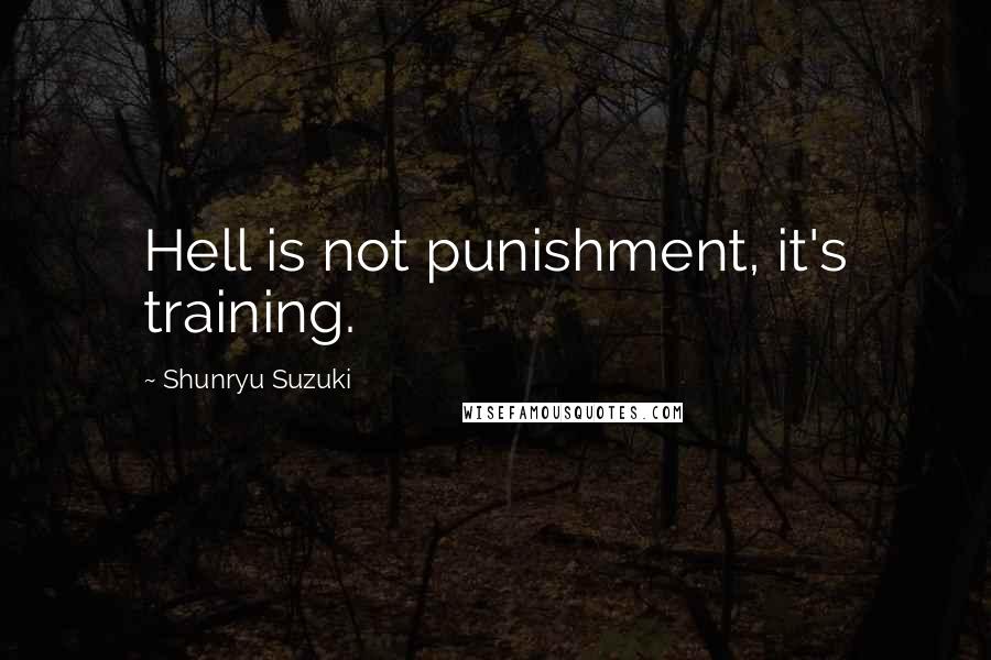 Shunryu Suzuki Quotes: Hell is not punishment, it's training.