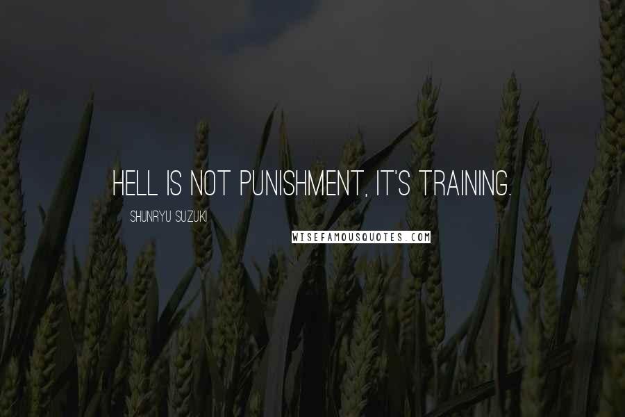 Shunryu Suzuki Quotes: Hell is not punishment, it's training.