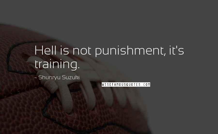 Shunryu Suzuki Quotes: Hell is not punishment, it's training.