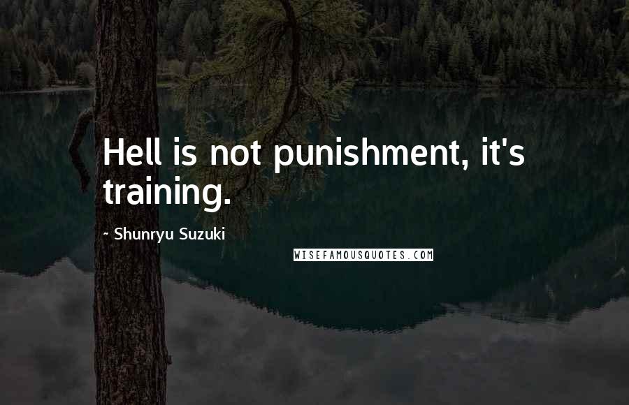 Shunryu Suzuki Quotes: Hell is not punishment, it's training.