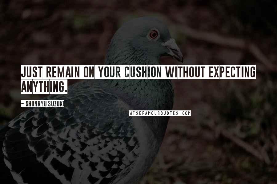Shunryu Suzuki Quotes: Just remain on your cushion without expecting anything.