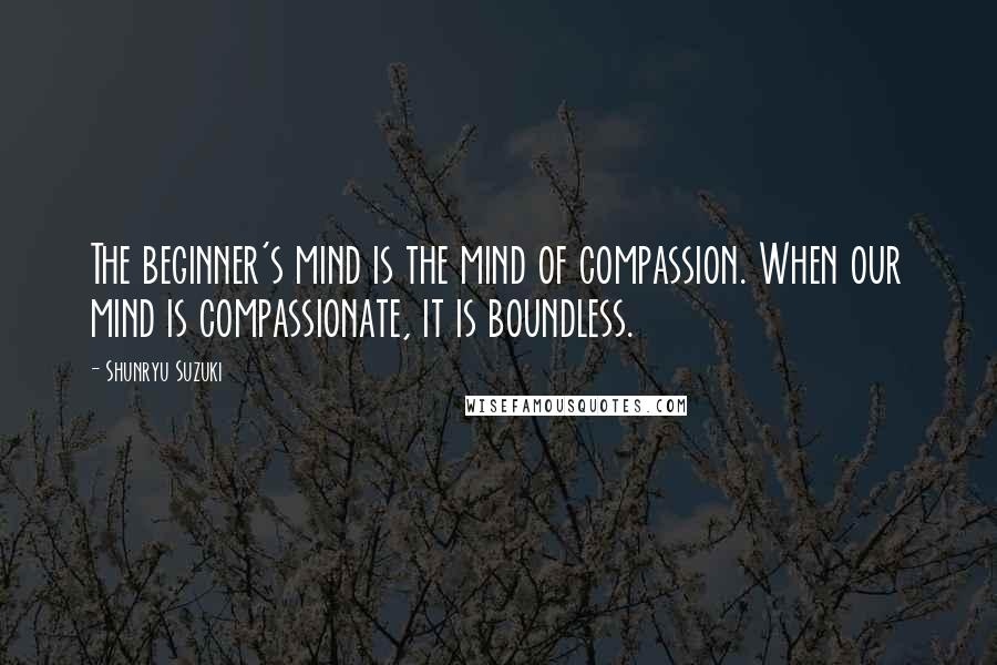 Shunryu Suzuki Quotes: The beginner's mind is the mind of compassion. When our mind is compassionate, it is boundless.