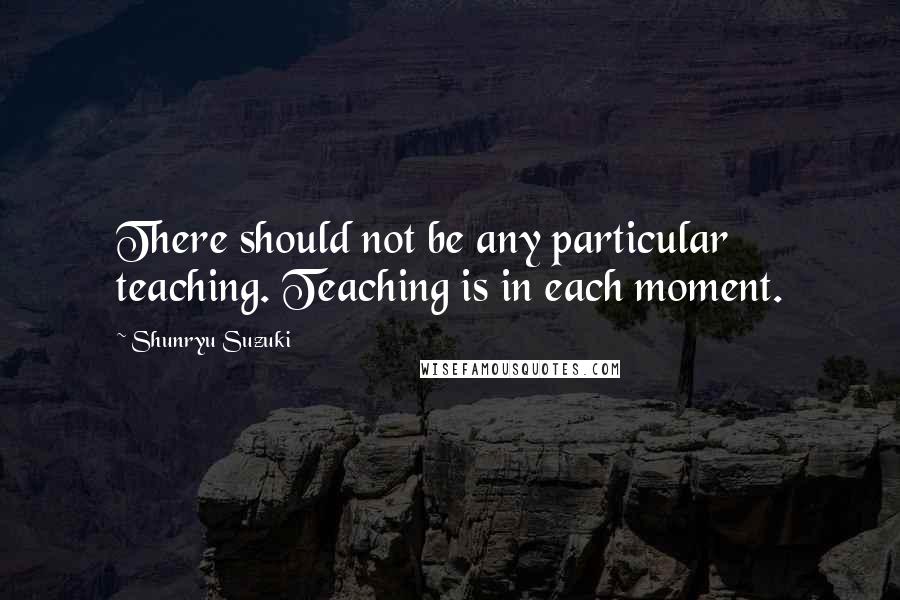 Shunryu Suzuki Quotes: There should not be any particular teaching. Teaching is in each moment.