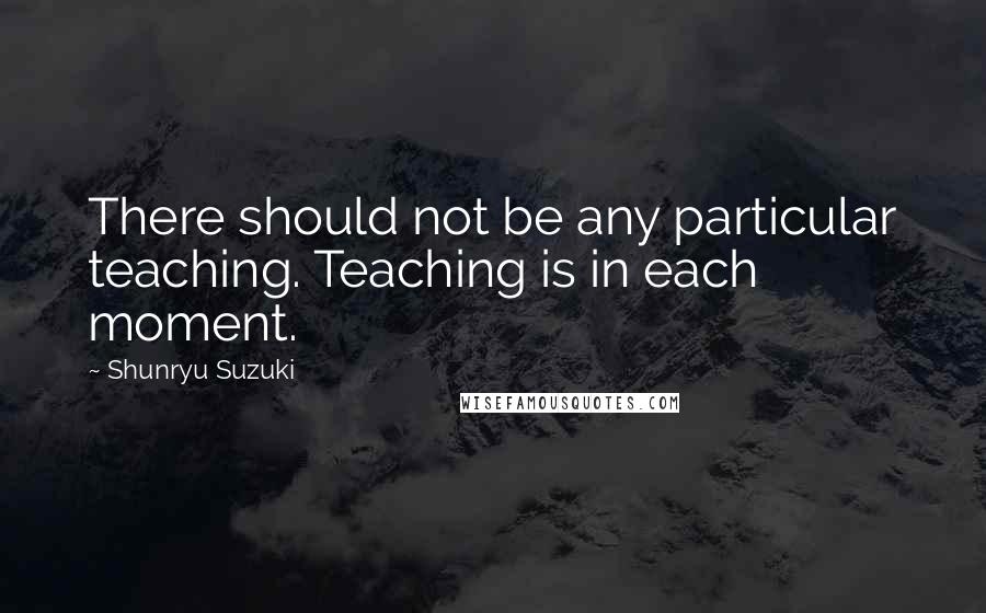 Shunryu Suzuki Quotes: There should not be any particular teaching. Teaching is in each moment.