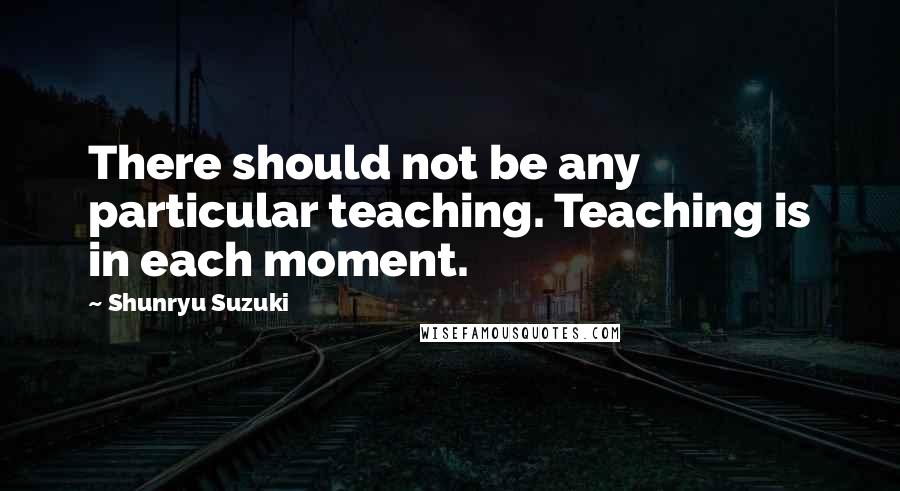 Shunryu Suzuki Quotes: There should not be any particular teaching. Teaching is in each moment.