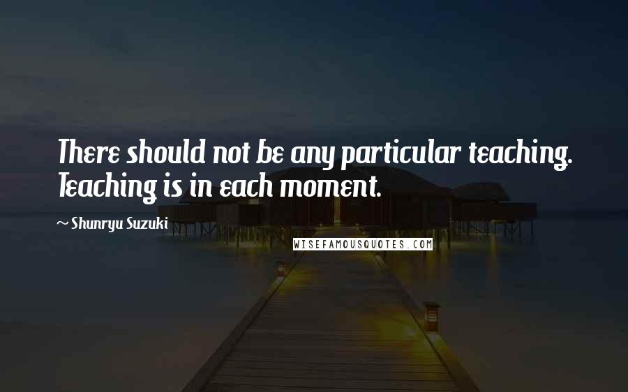 Shunryu Suzuki Quotes: There should not be any particular teaching. Teaching is in each moment.