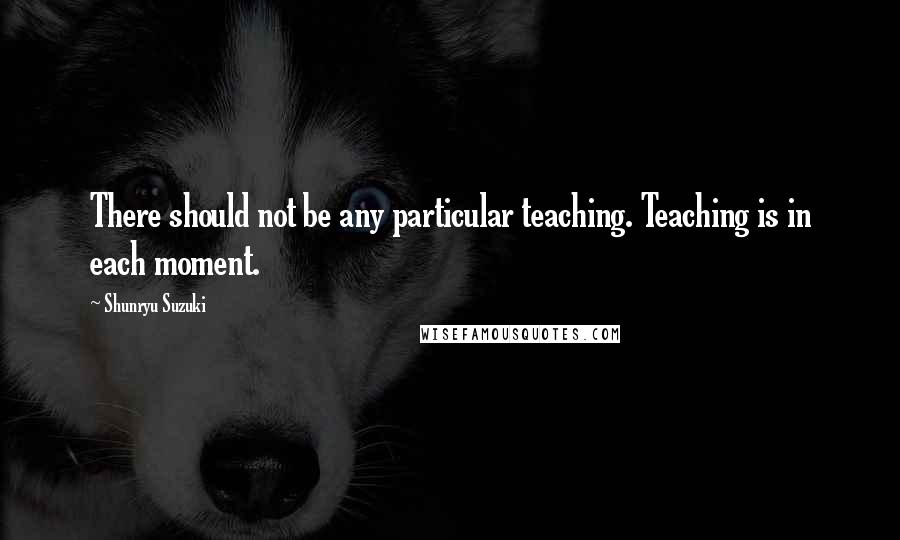 Shunryu Suzuki Quotes: There should not be any particular teaching. Teaching is in each moment.