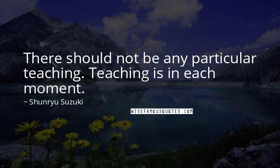Shunryu Suzuki Quotes: There should not be any particular teaching. Teaching is in each moment.