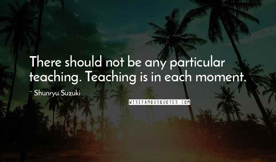 Shunryu Suzuki Quotes: There should not be any particular teaching. Teaching is in each moment.