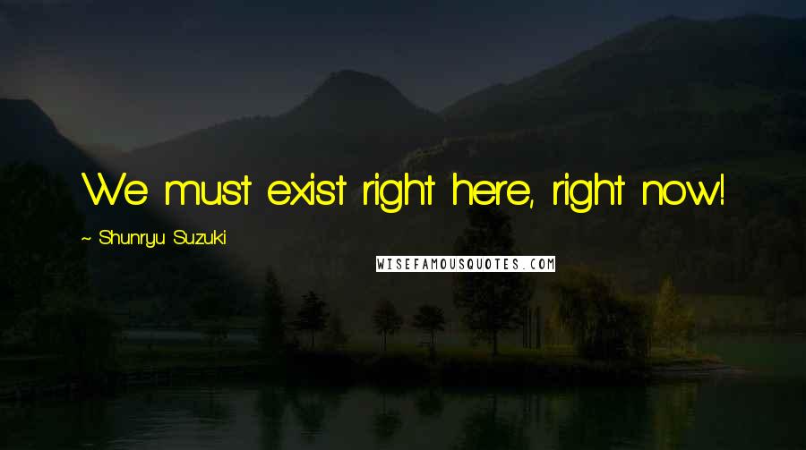 Shunryu Suzuki Quotes: We must exist right here, right now!