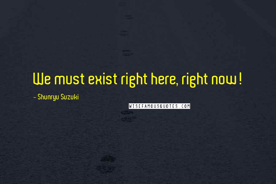 Shunryu Suzuki Quotes: We must exist right here, right now!