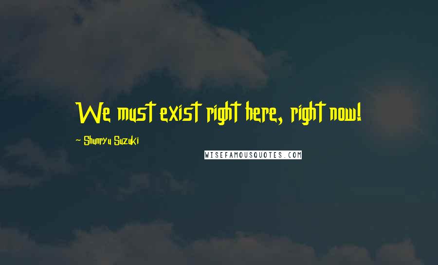 Shunryu Suzuki Quotes: We must exist right here, right now!