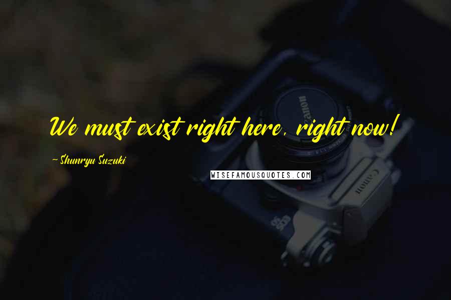 Shunryu Suzuki Quotes: We must exist right here, right now!