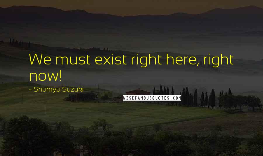 Shunryu Suzuki Quotes: We must exist right here, right now!