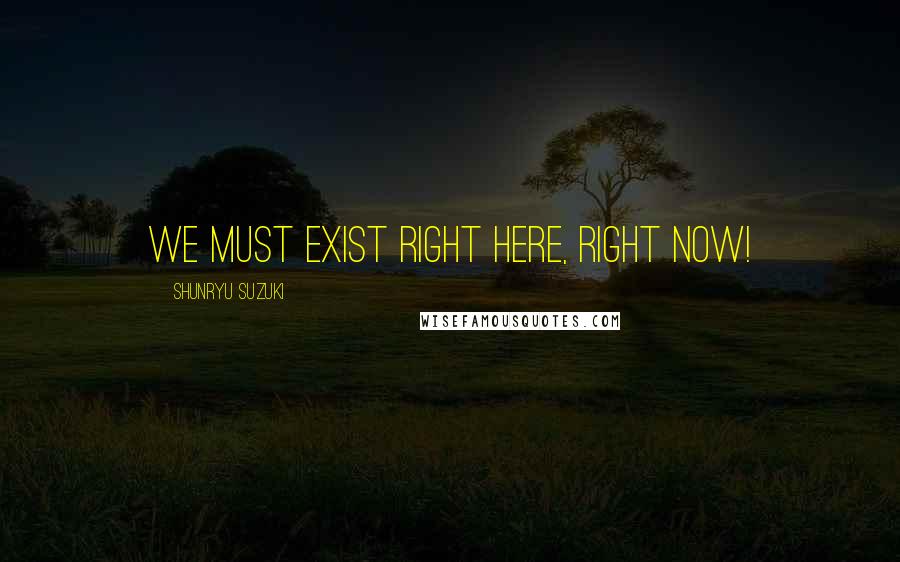 Shunryu Suzuki Quotes: We must exist right here, right now!