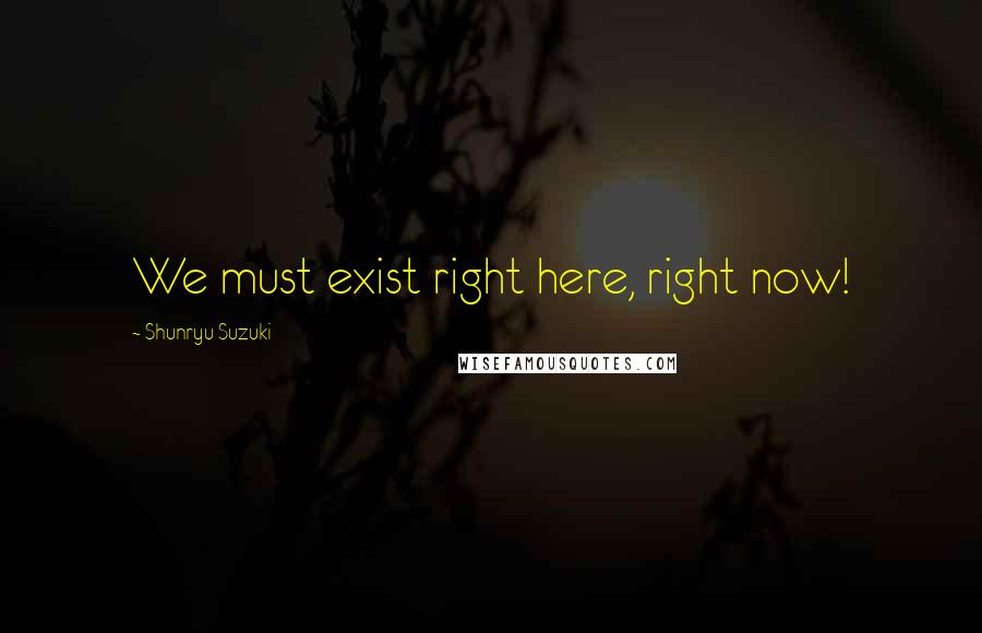 Shunryu Suzuki Quotes: We must exist right here, right now!