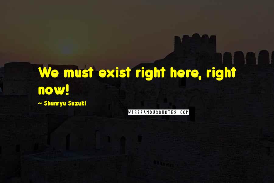 Shunryu Suzuki Quotes: We must exist right here, right now!