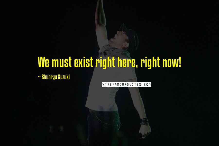 Shunryu Suzuki Quotes: We must exist right here, right now!