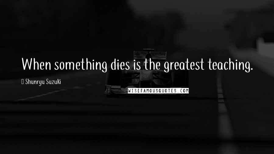 Shunryu Suzuki Quotes: When something dies is the greatest teaching.