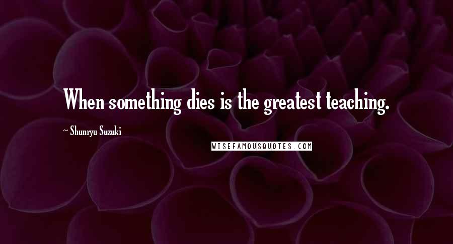 Shunryu Suzuki Quotes: When something dies is the greatest teaching.