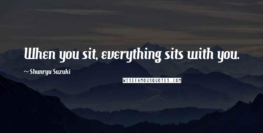 Shunryu Suzuki Quotes: When you sit, everything sits with you.