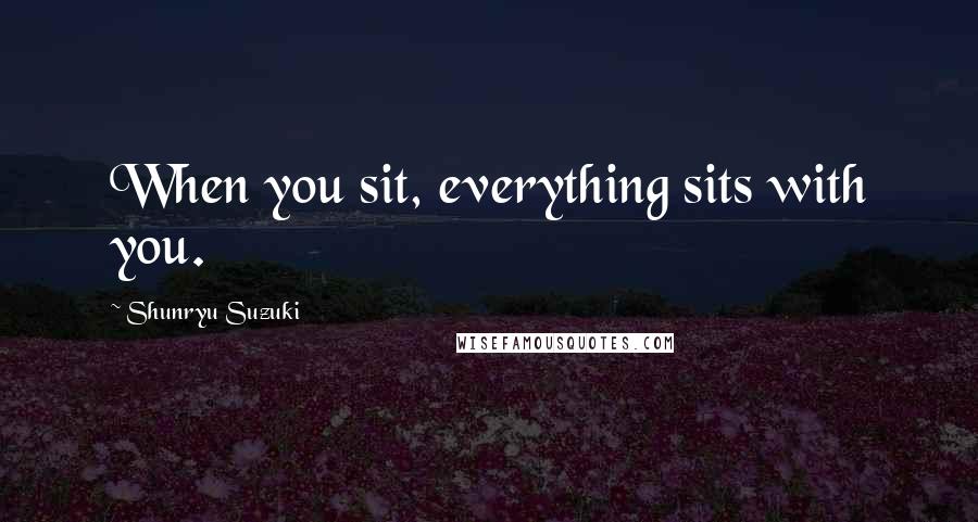 Shunryu Suzuki Quotes: When you sit, everything sits with you.