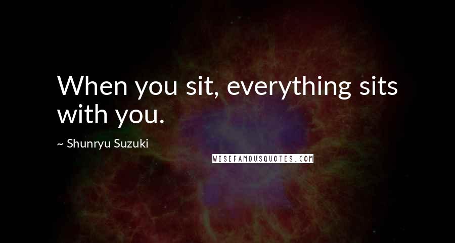 Shunryu Suzuki Quotes: When you sit, everything sits with you.