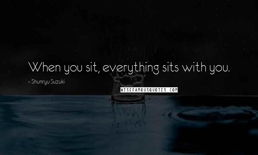 Shunryu Suzuki Quotes: When you sit, everything sits with you.